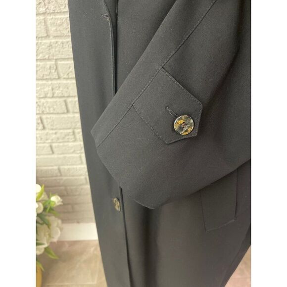 Talbots Women Black Traditional Long Coat Size 14 - Picture 5 of 9